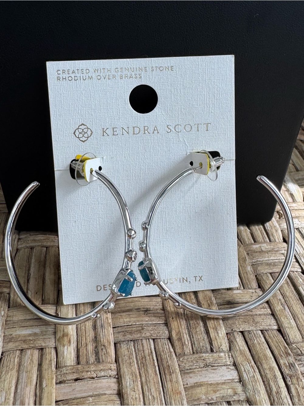 Kendra Scott Faye Hoop Earrings  in Silver & Blue